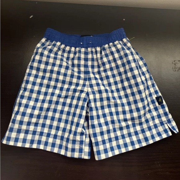 TF LAURENCE 4T White Blue SWIM BOARD SHORTS Trunks boys toddler ****READ**** - Picture 1 of 7